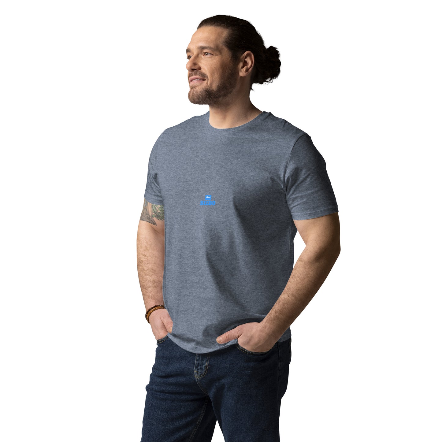 t-shirt unisexe avec logo bleu ciel 100% coton