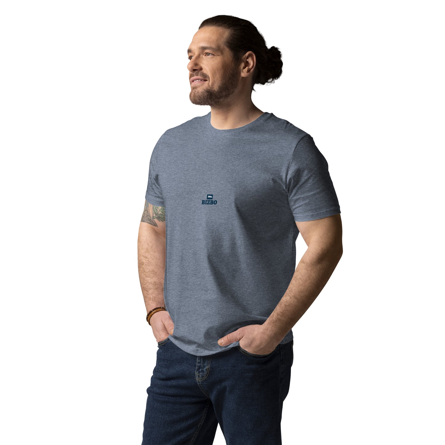 t-shirt unisexe avec logo bleu 100% coton