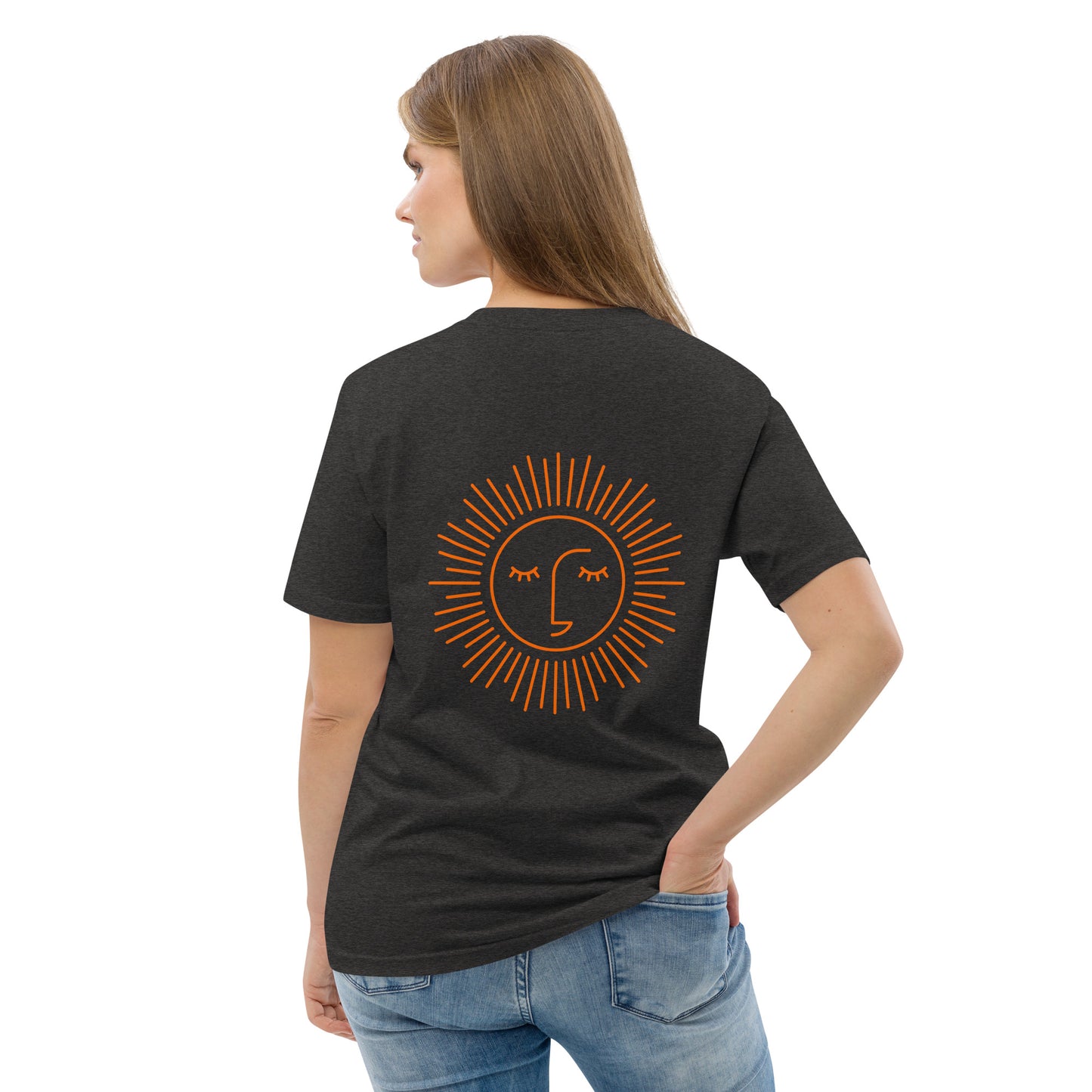t-shirt unisexe 100% coton avec logo orange