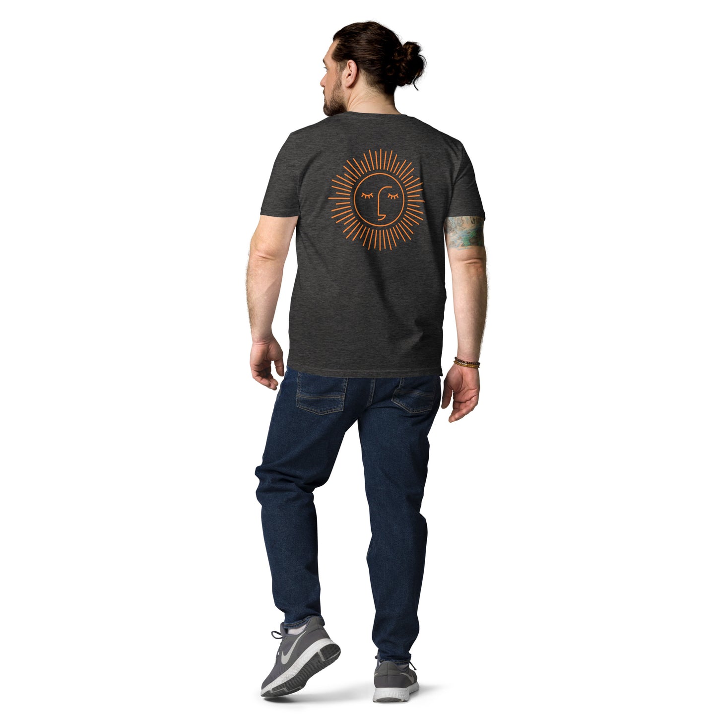 t-shirt unisexe Gris foncé avec logo orange