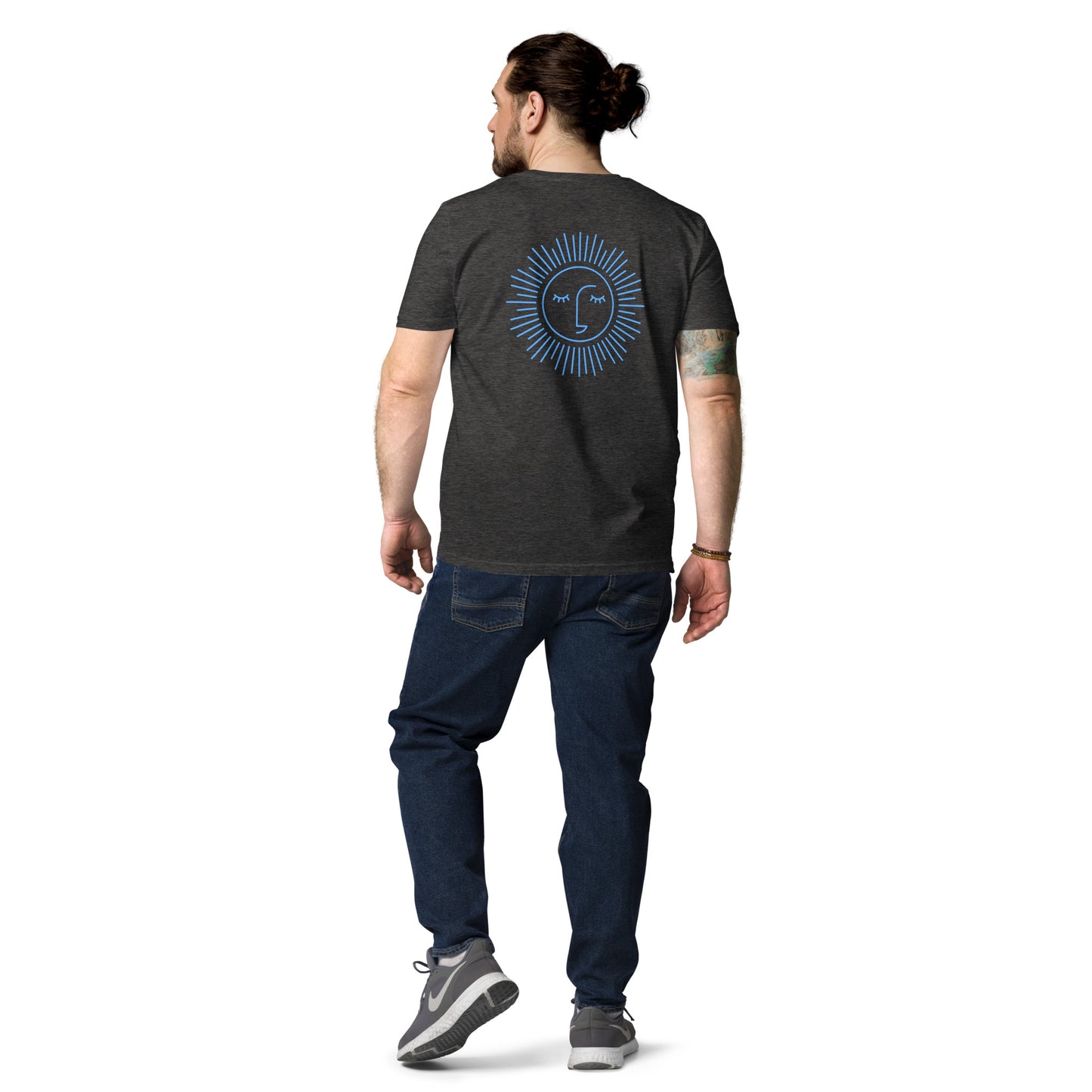 t-shirt unisexe avec logo bleu ciel 100% coton