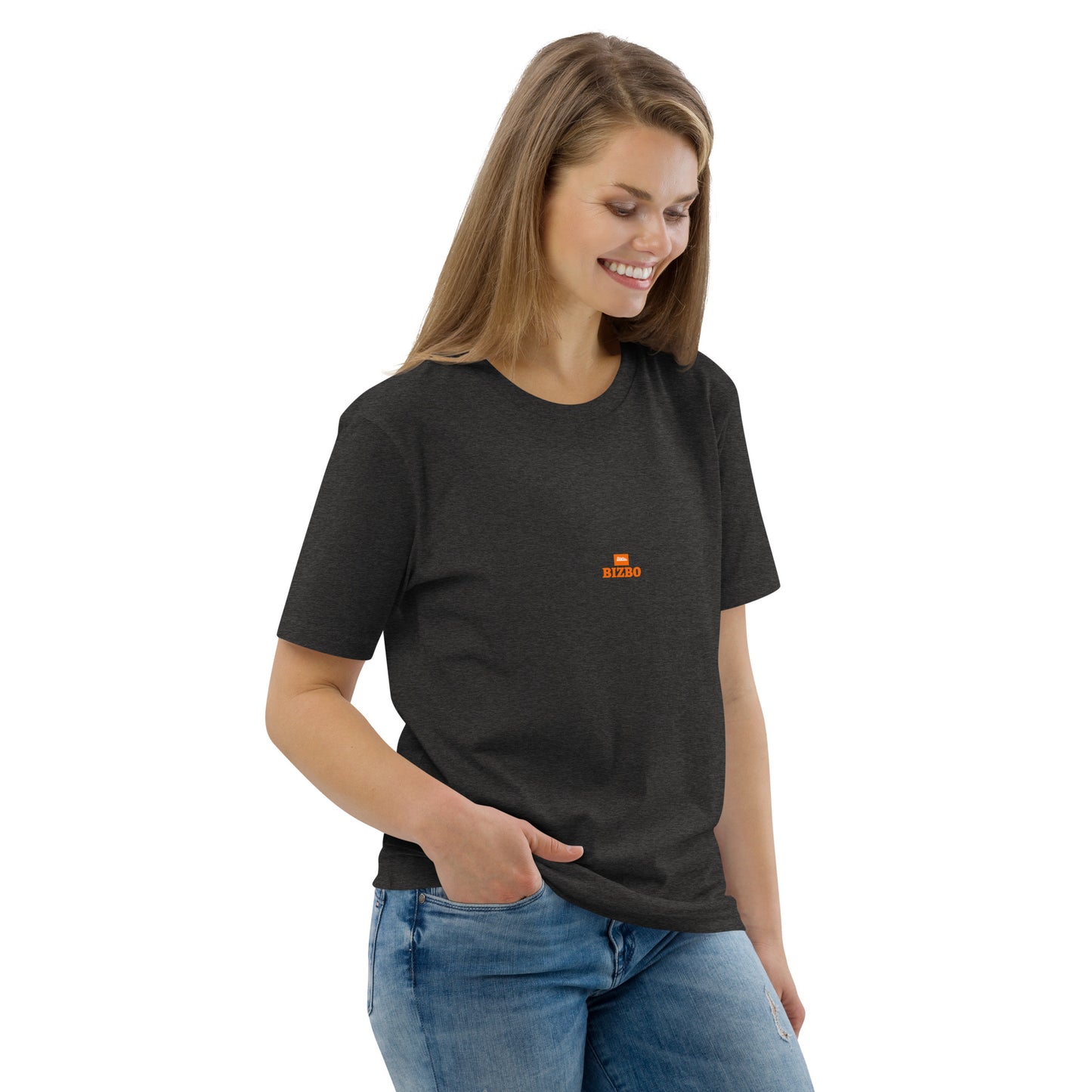 t-shirt unisexe 100% coton avec logo orange