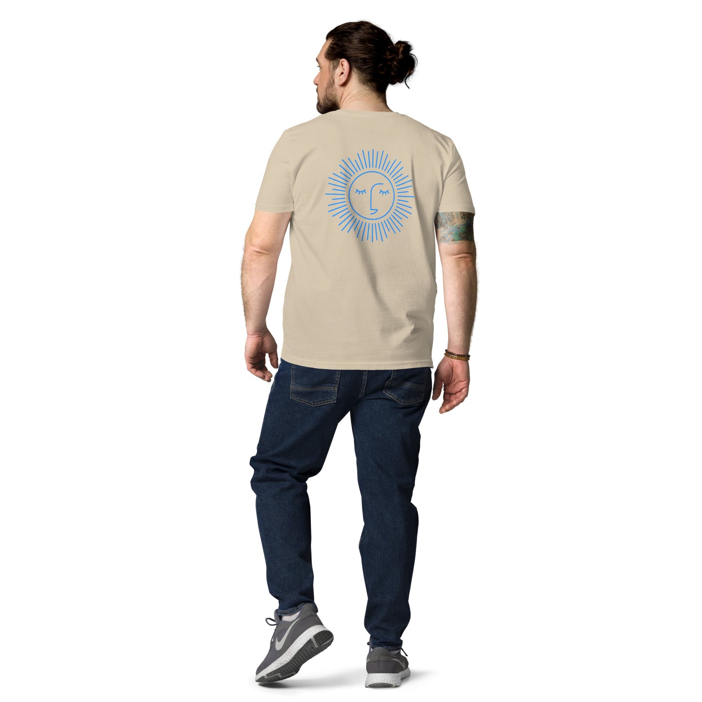 t-shirt unisexe avec logo bleu ciel 100% coton