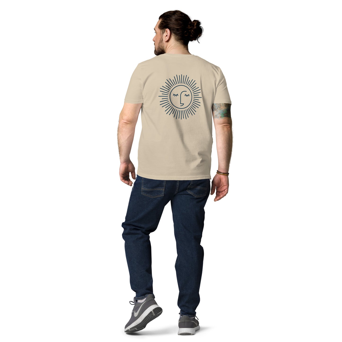 t-shirt unisexe avec logo bleu 100% coton