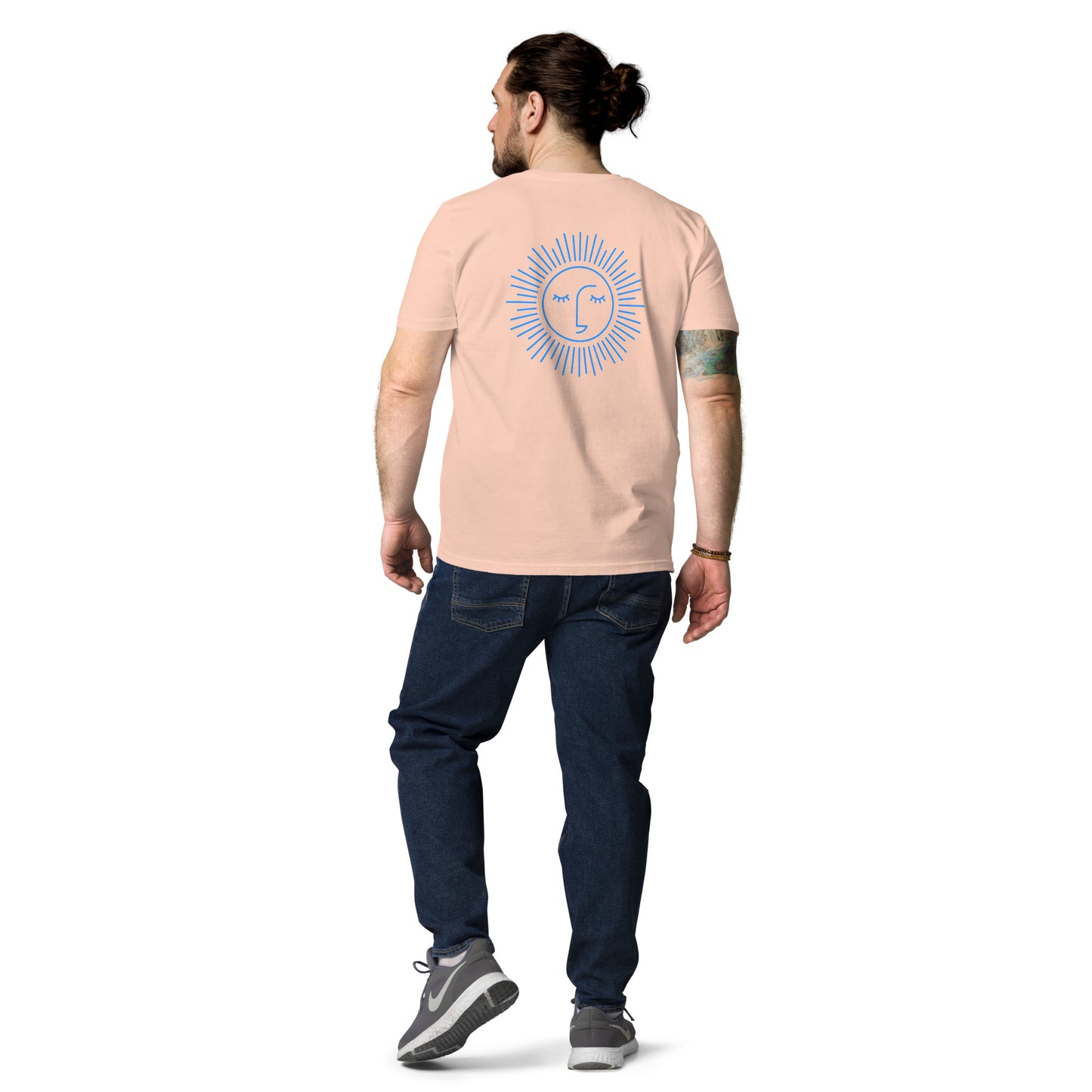 t-shirt unisexe avec logo bleu ciel 100% coton