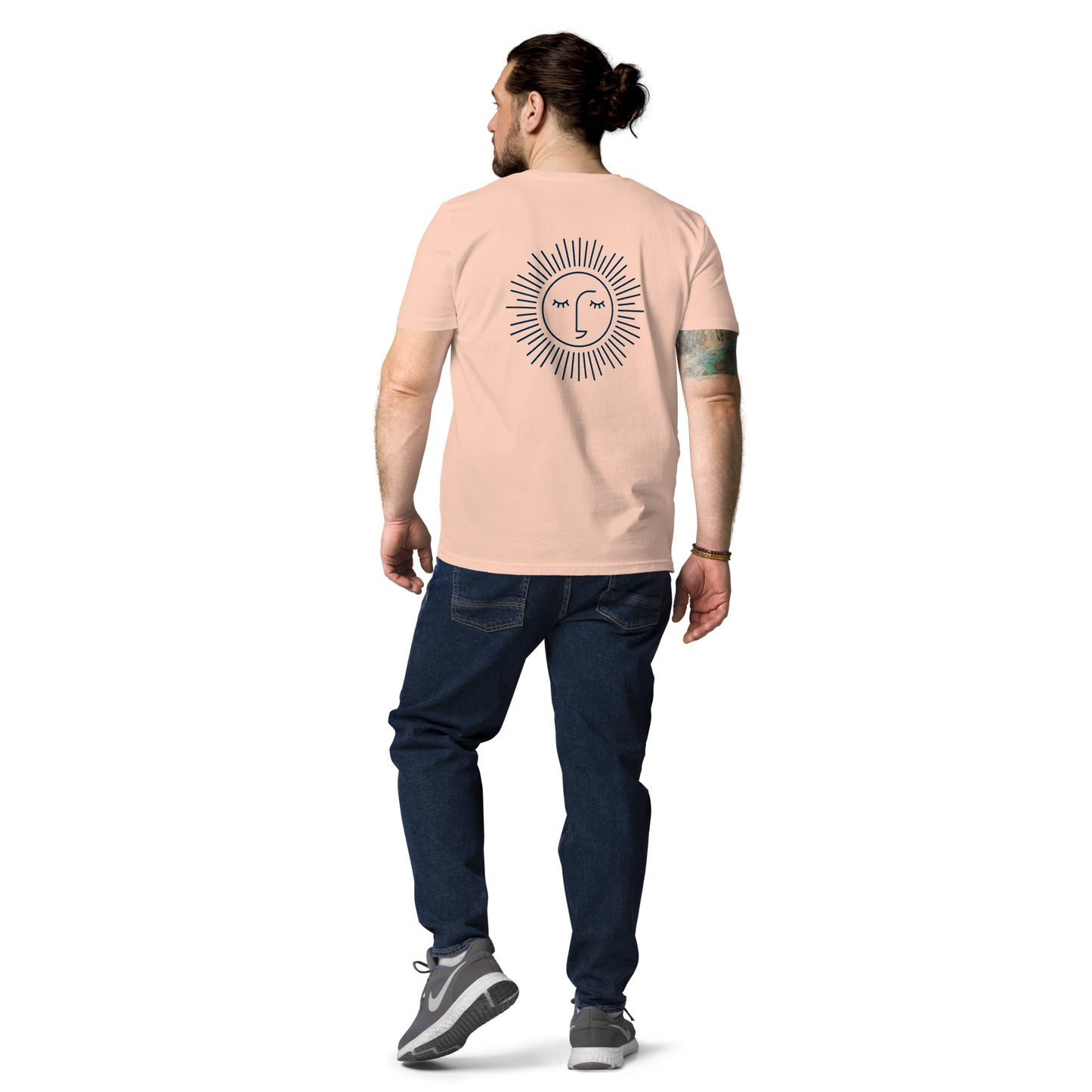 t-shirt unisexe avec logo bleu 100% coton