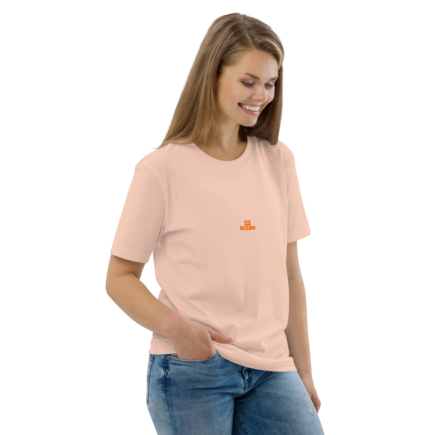 t-shirt unisexe 100% coton avec logo orange