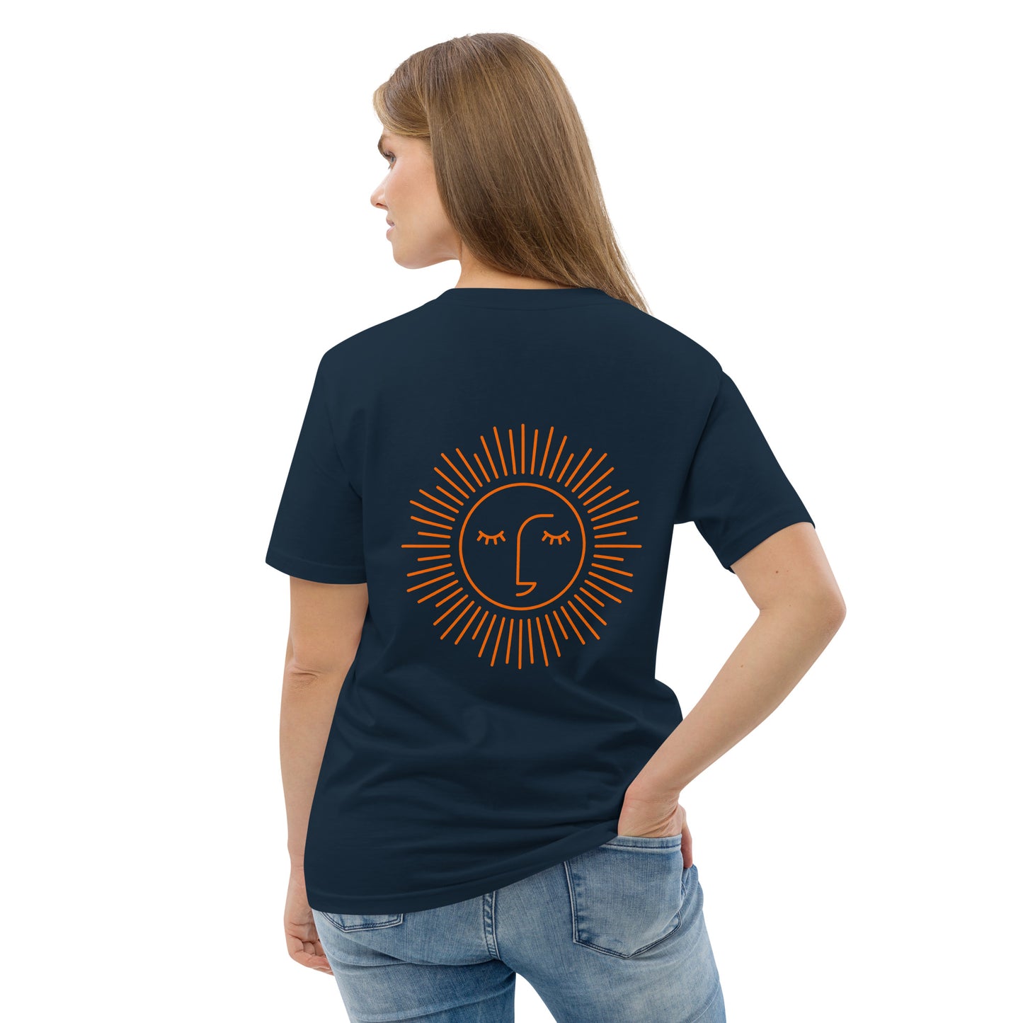 t-shirt unisexe 100% coton avec logo orange