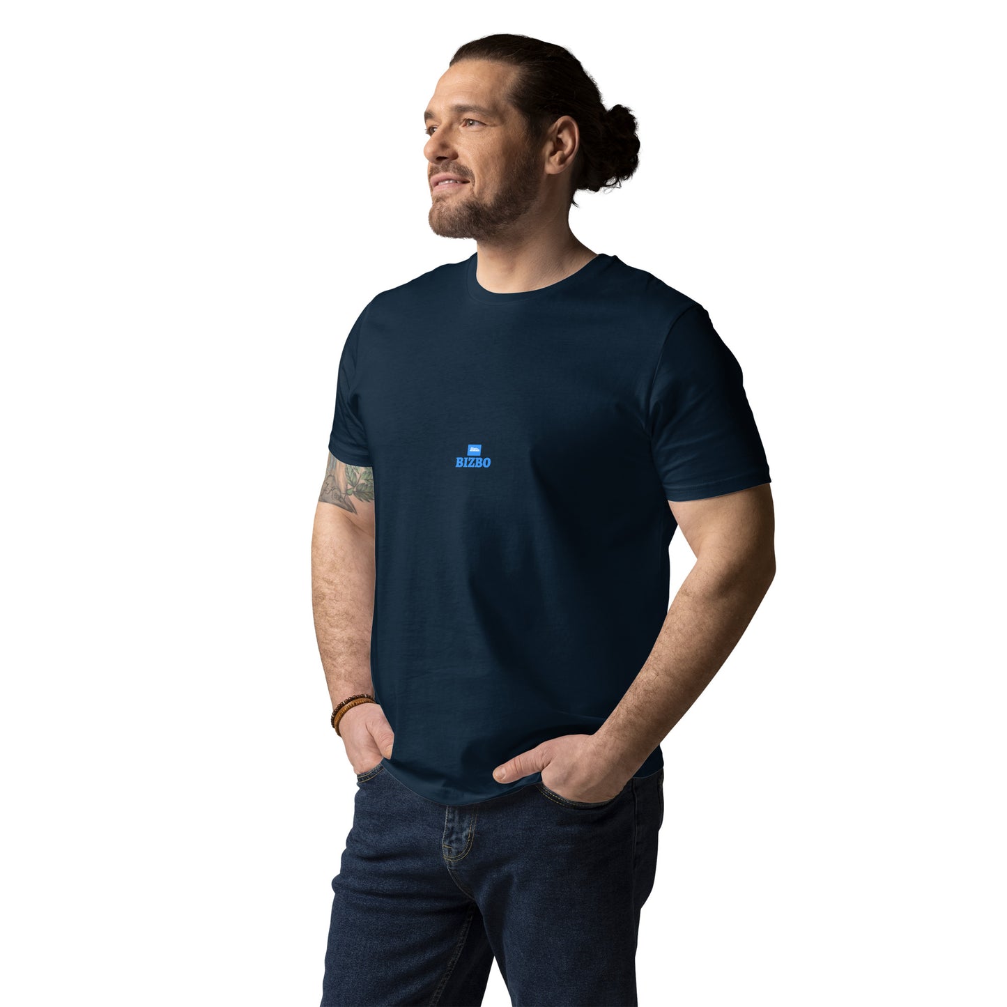 t-shirt unisexe avec logo bleu ciel 100% coton