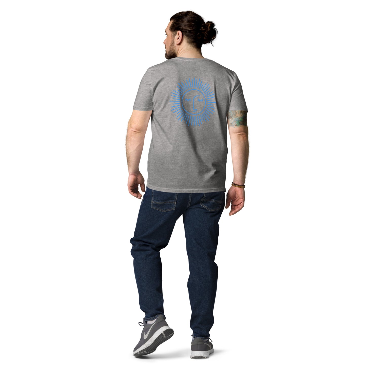 t-shirt unisexe avec logo bleu ciel 100% coton