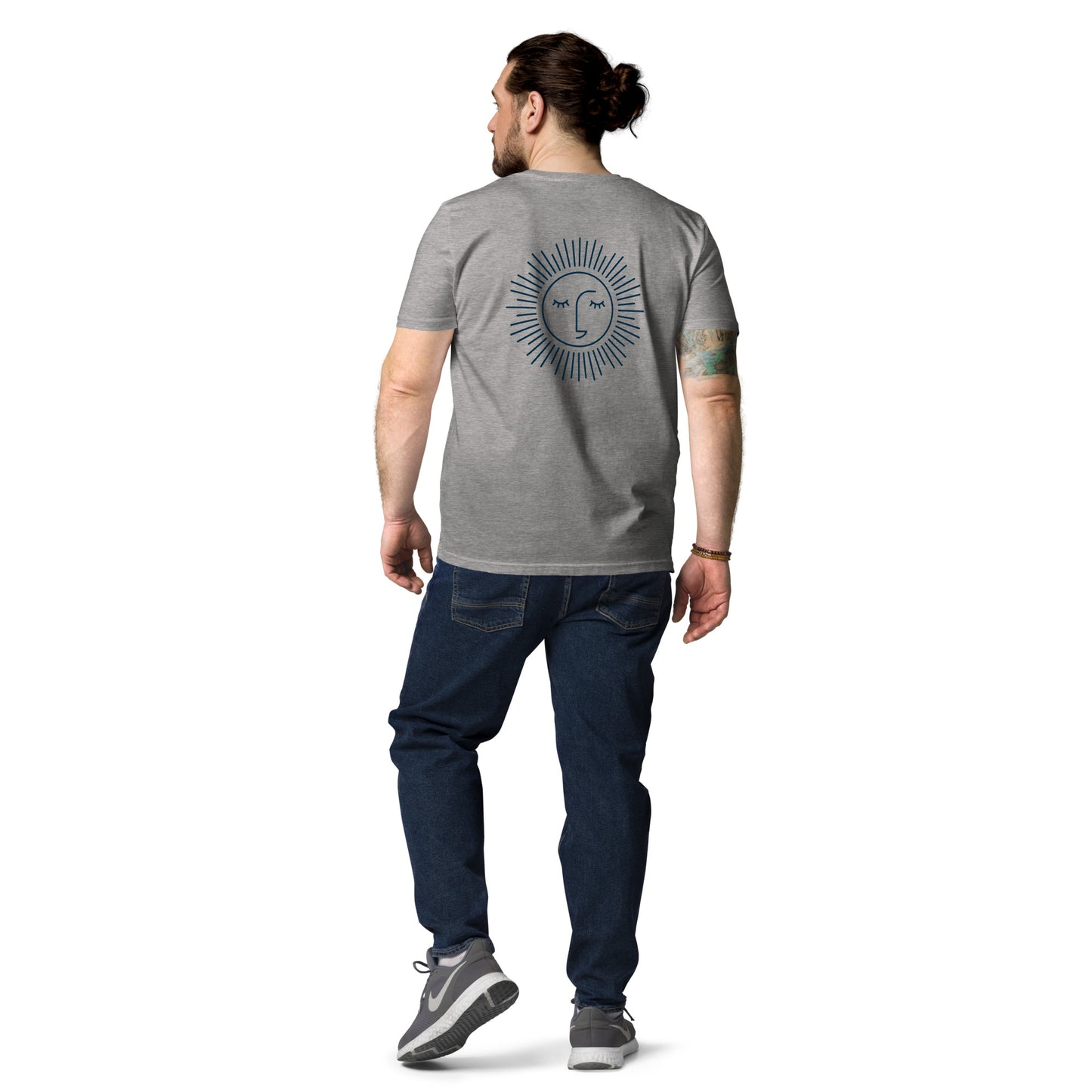 t-shirt unisexe avec logo bleu 100% coton