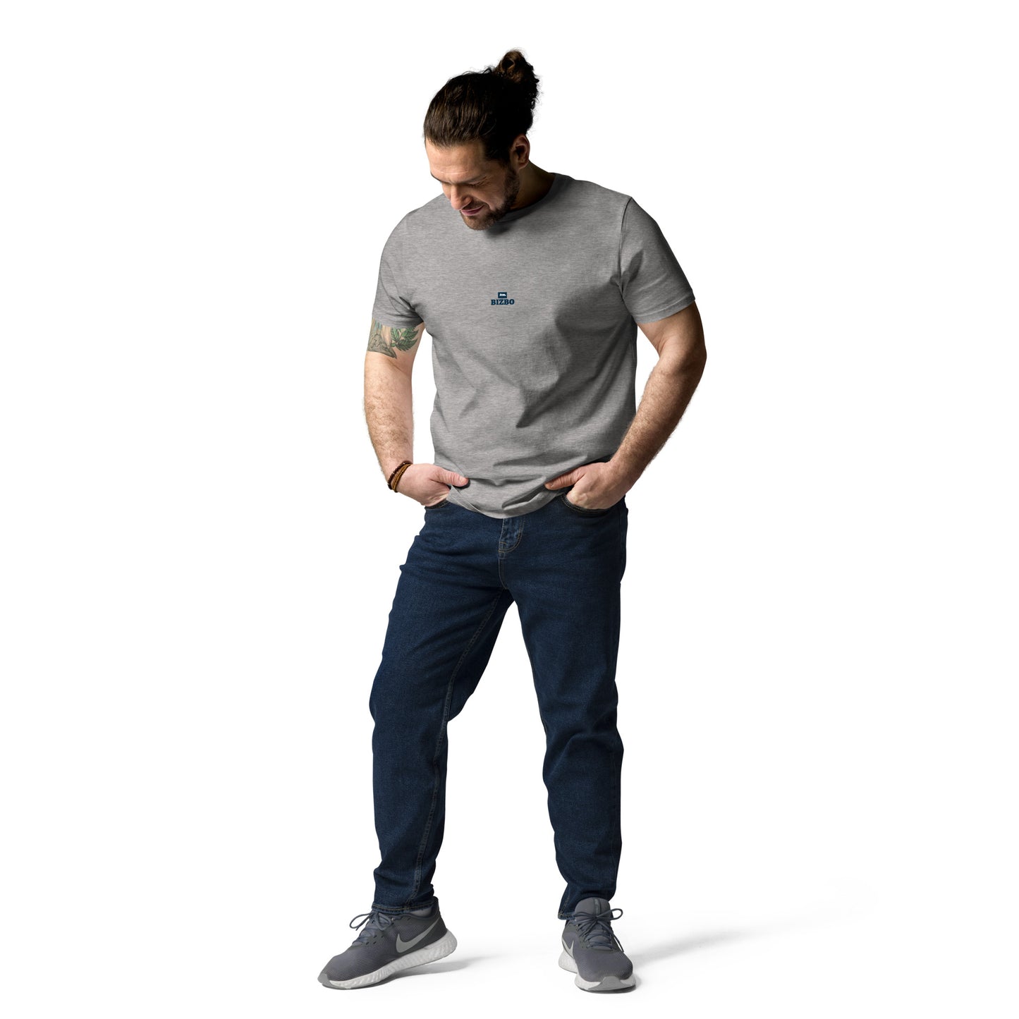 t-shirt unisexe avec logo bleu 100% coton