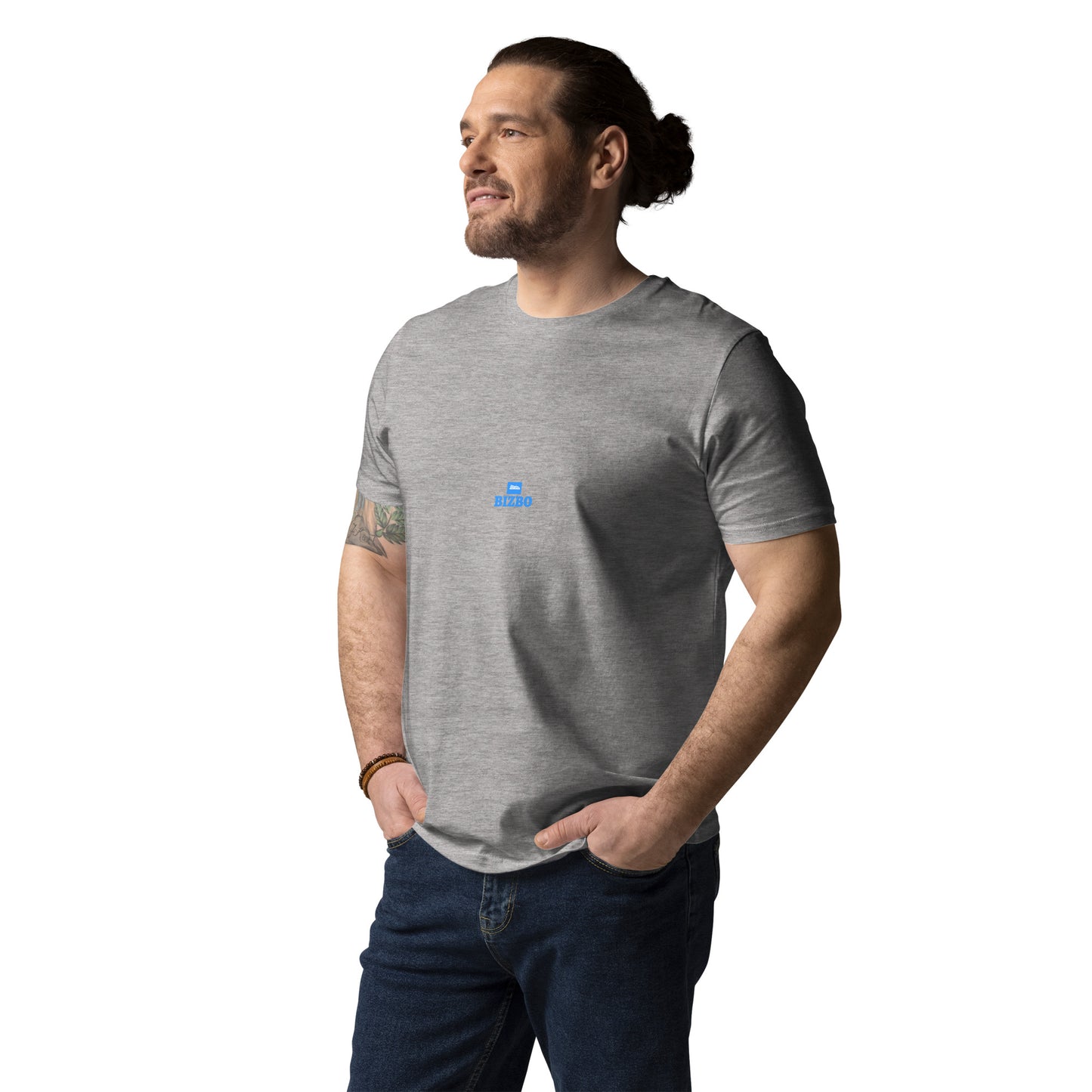 t-shirt unisexe avec logo bleu ciel 100% coton