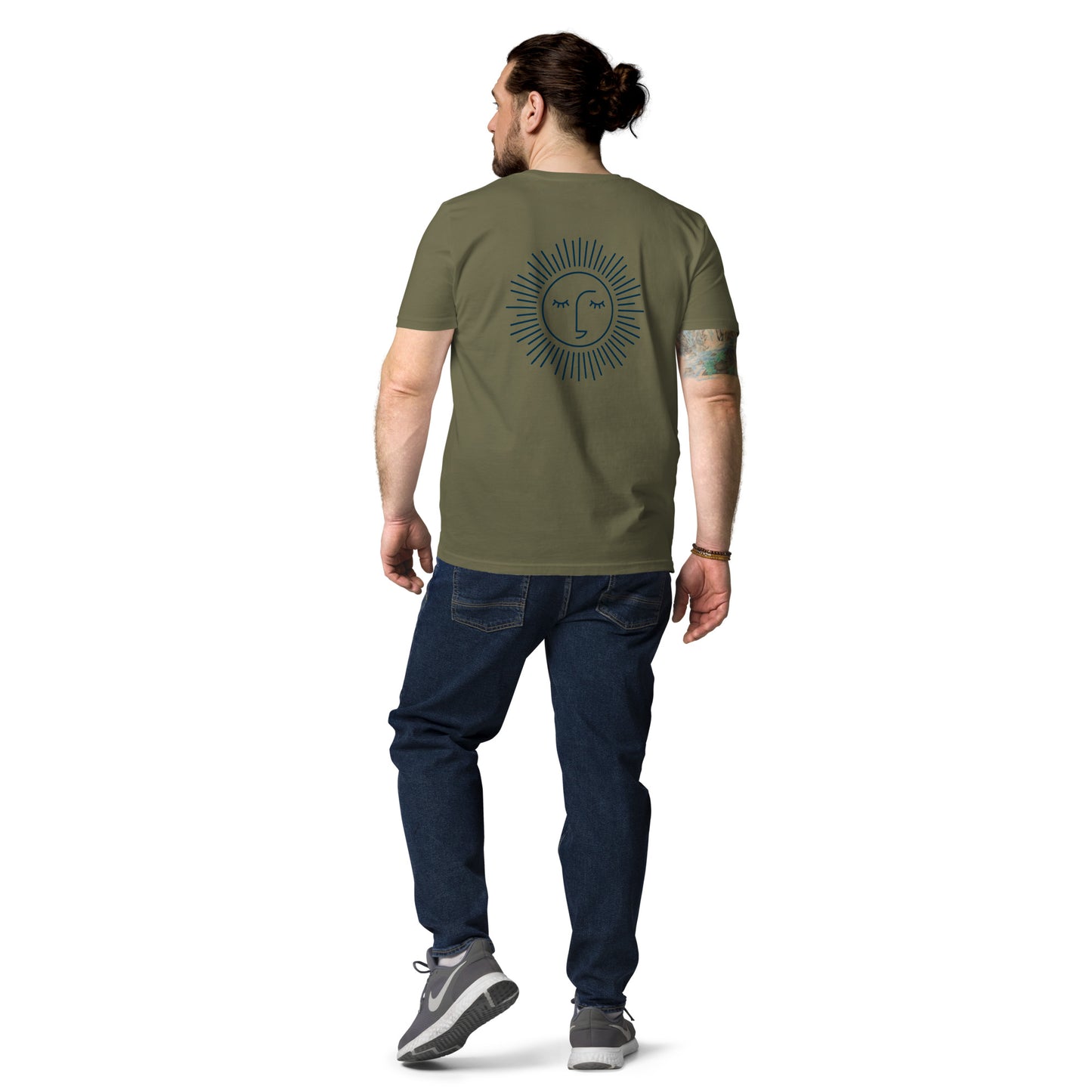 t-shirt unisexe avec logo bleu 100% coton