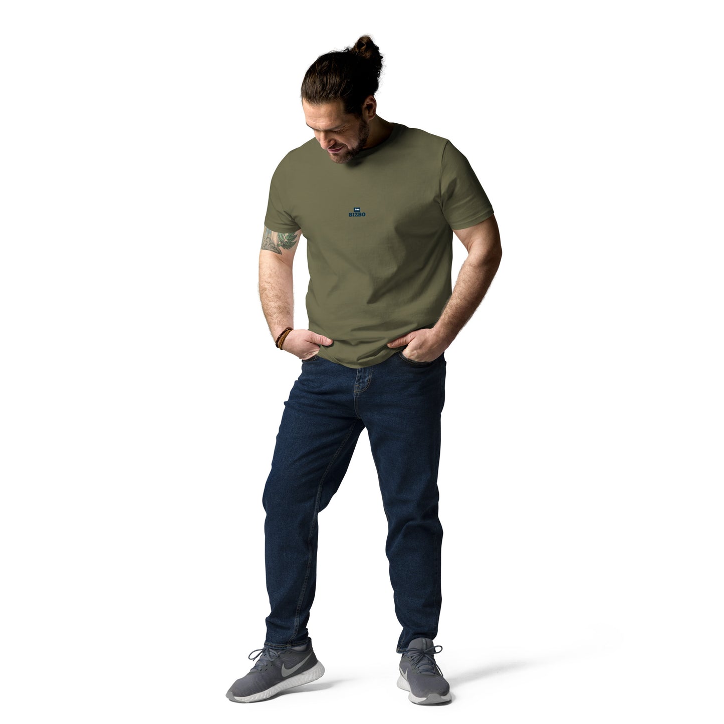 t-shirt unisexe avec logo bleu 100% coton