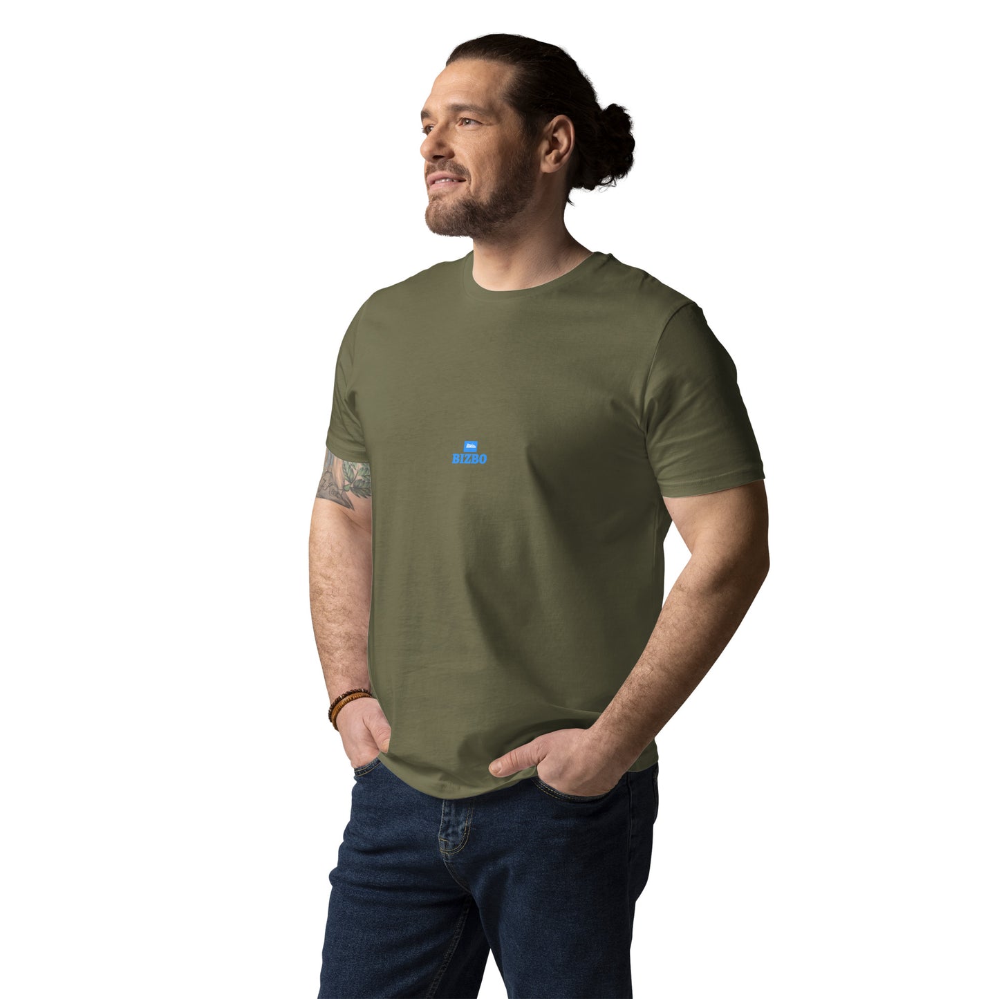 t-shirt unisexe avec logo bleu ciel 100% coton