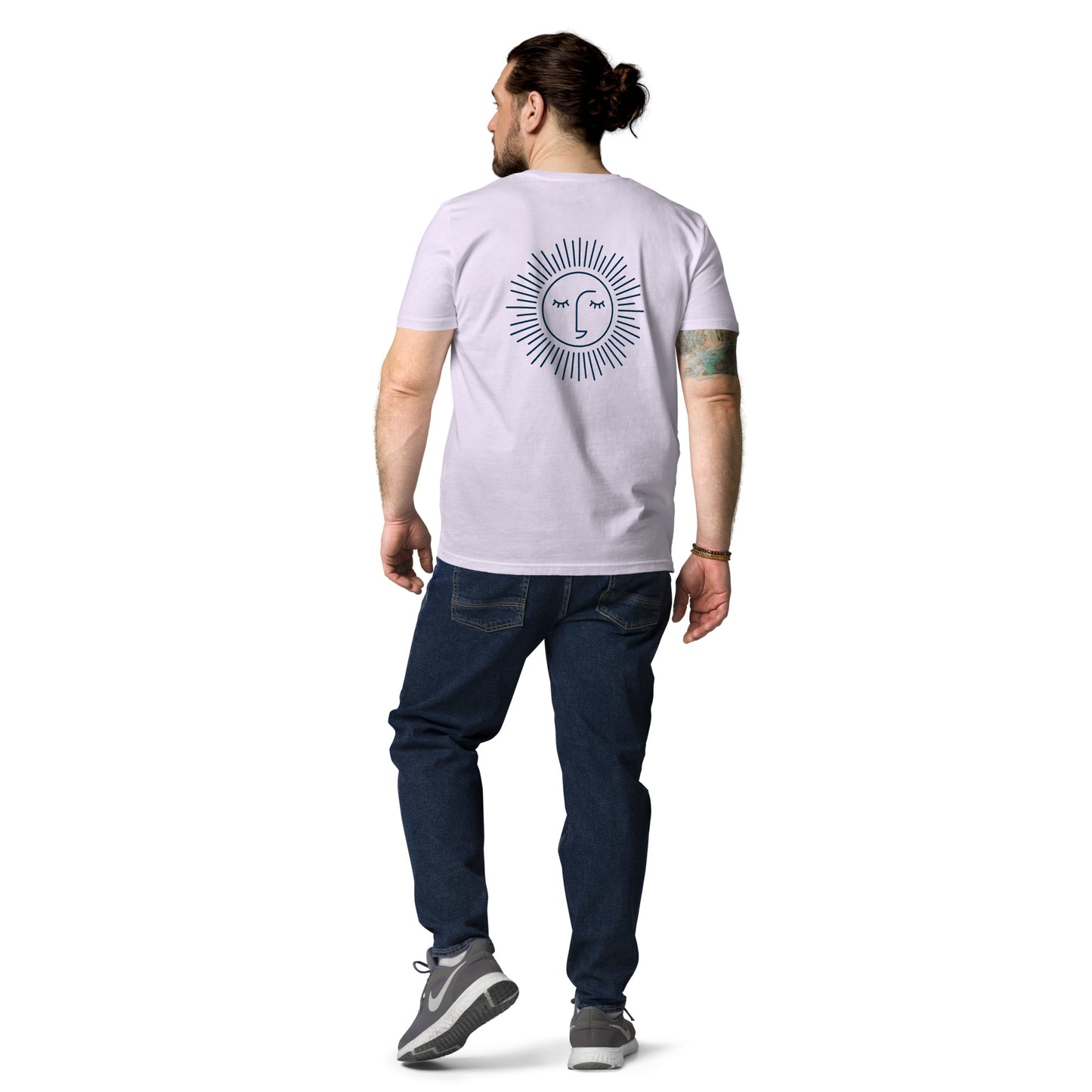 t-shirt unisexe avec logo bleu 100% coton