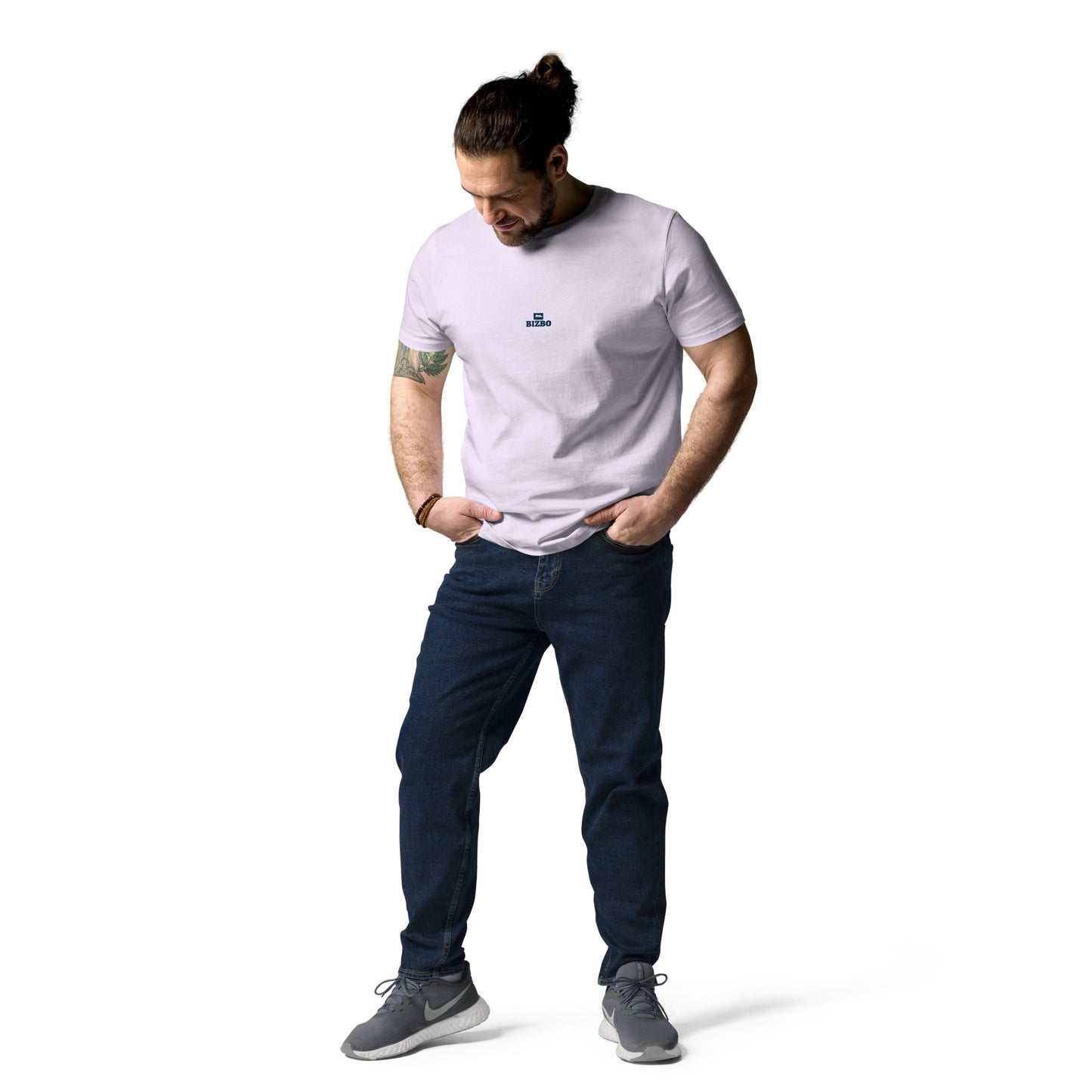 t-shirt unisexe avec logo bleu 100% coton