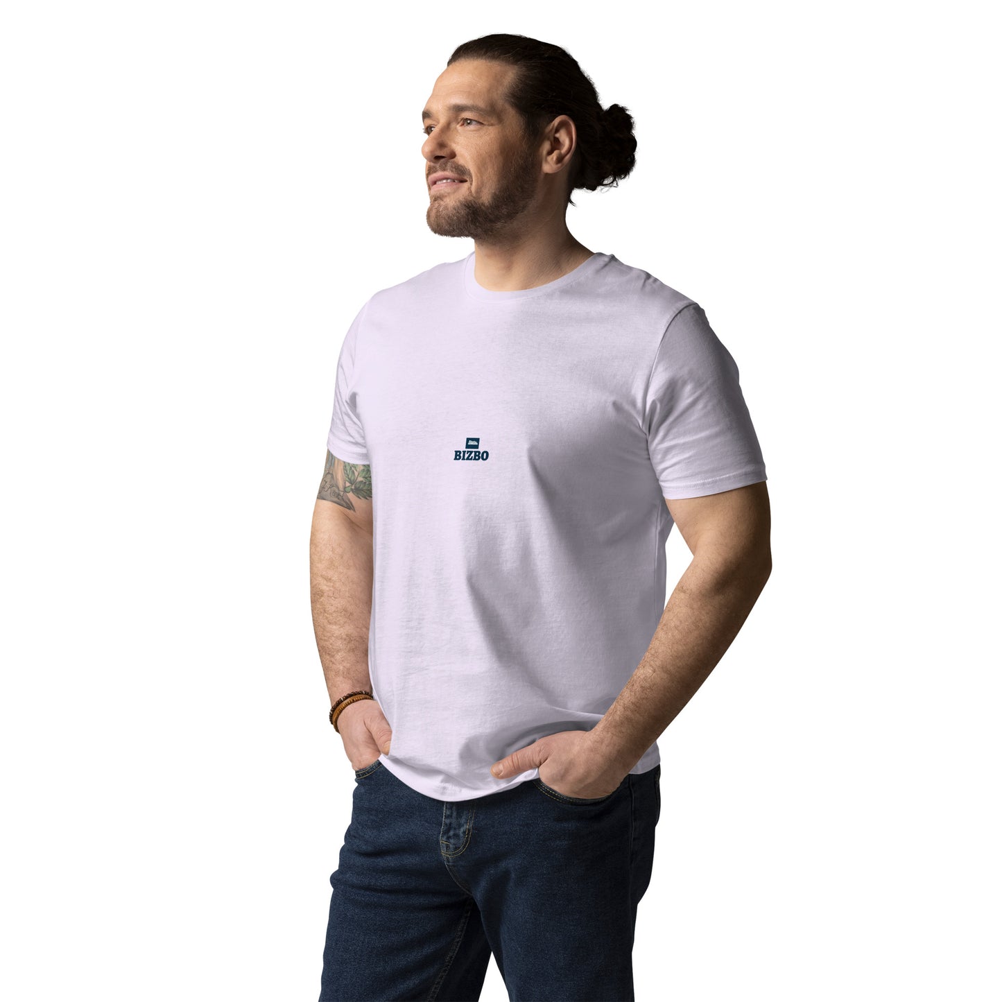 t-shirt unisexe avec logo bleu 100% coton