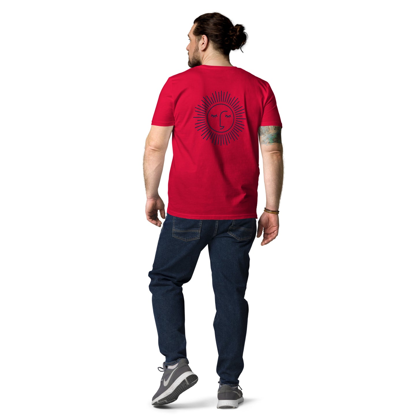 t-shirt unisexe avec logo bleu 100% coton