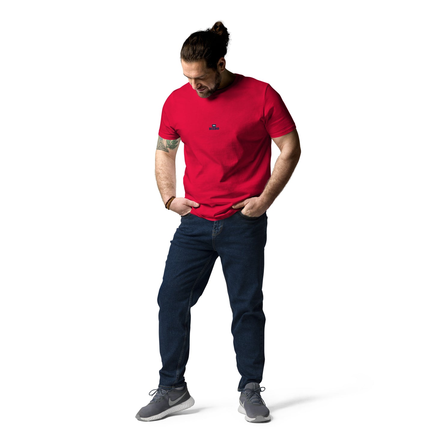 t-shirt unisexe avec logo bleu 100% coton