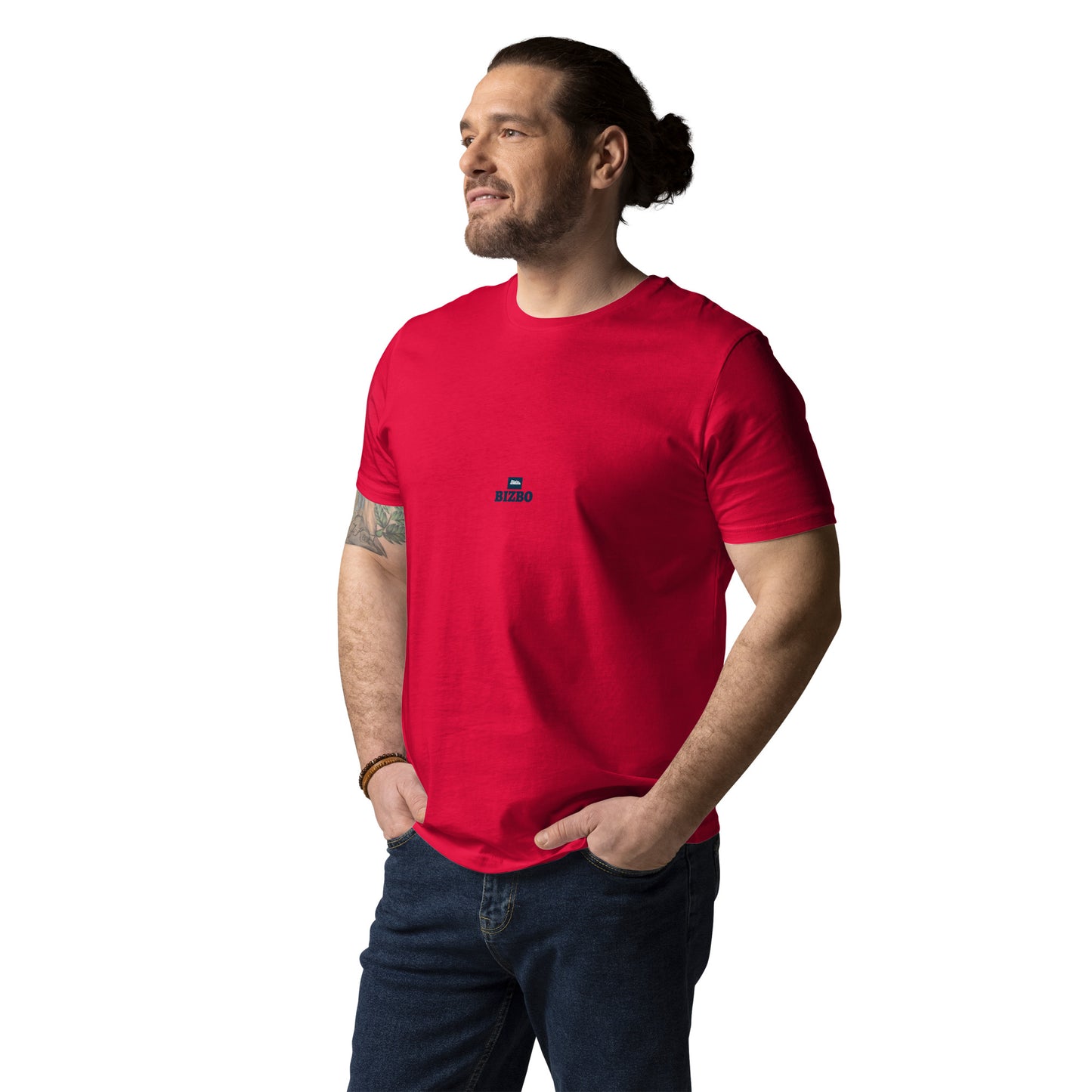 t-shirt unisexe avec logo bleu 100% coton