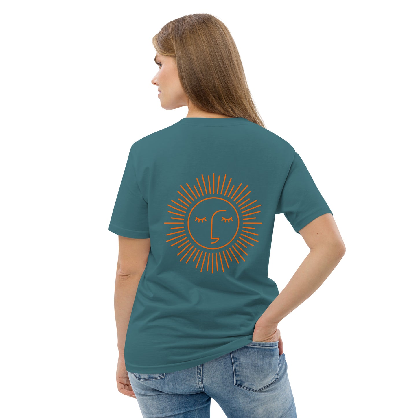 t-shirt unisexe 100% coton avec logo orange