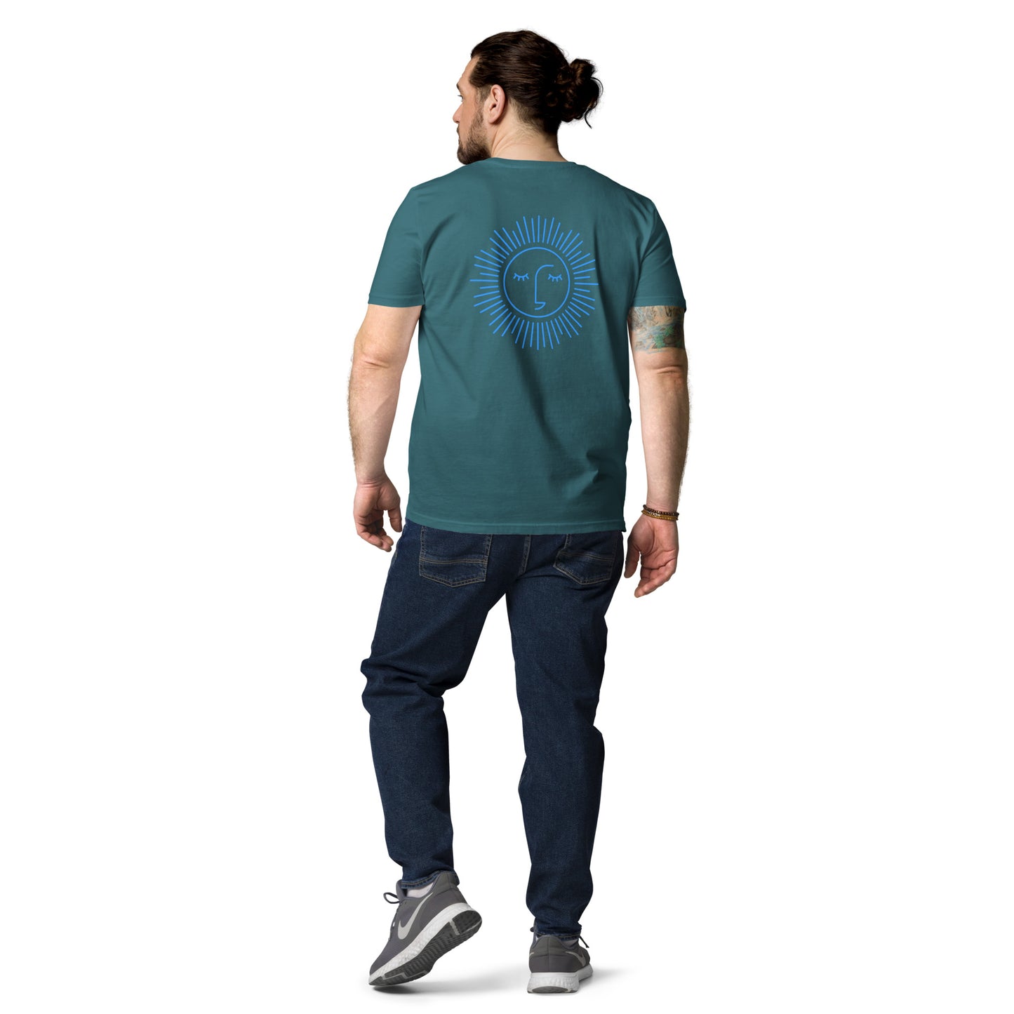 t-shirt unisexe avec logo bleu ciel 100% coton