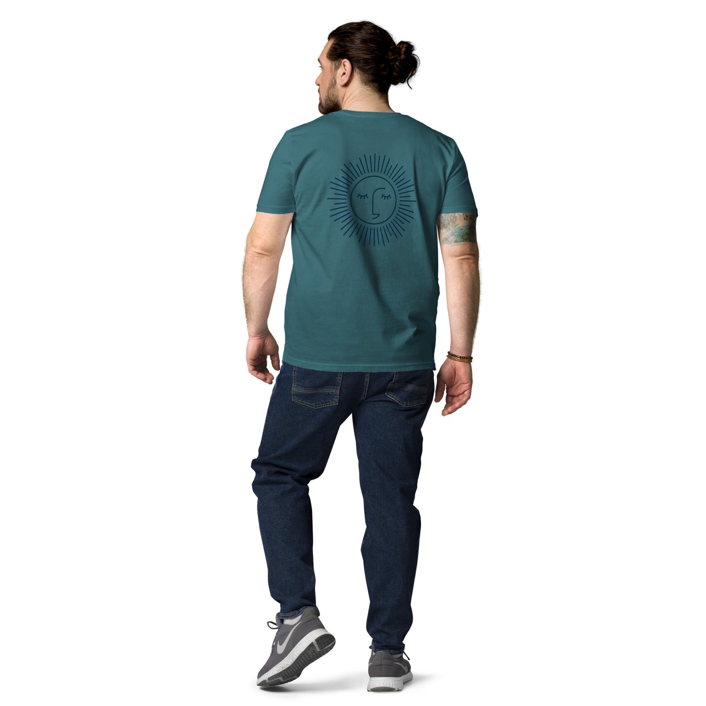 t-shirt unisexe avec logo bleu 100% coton