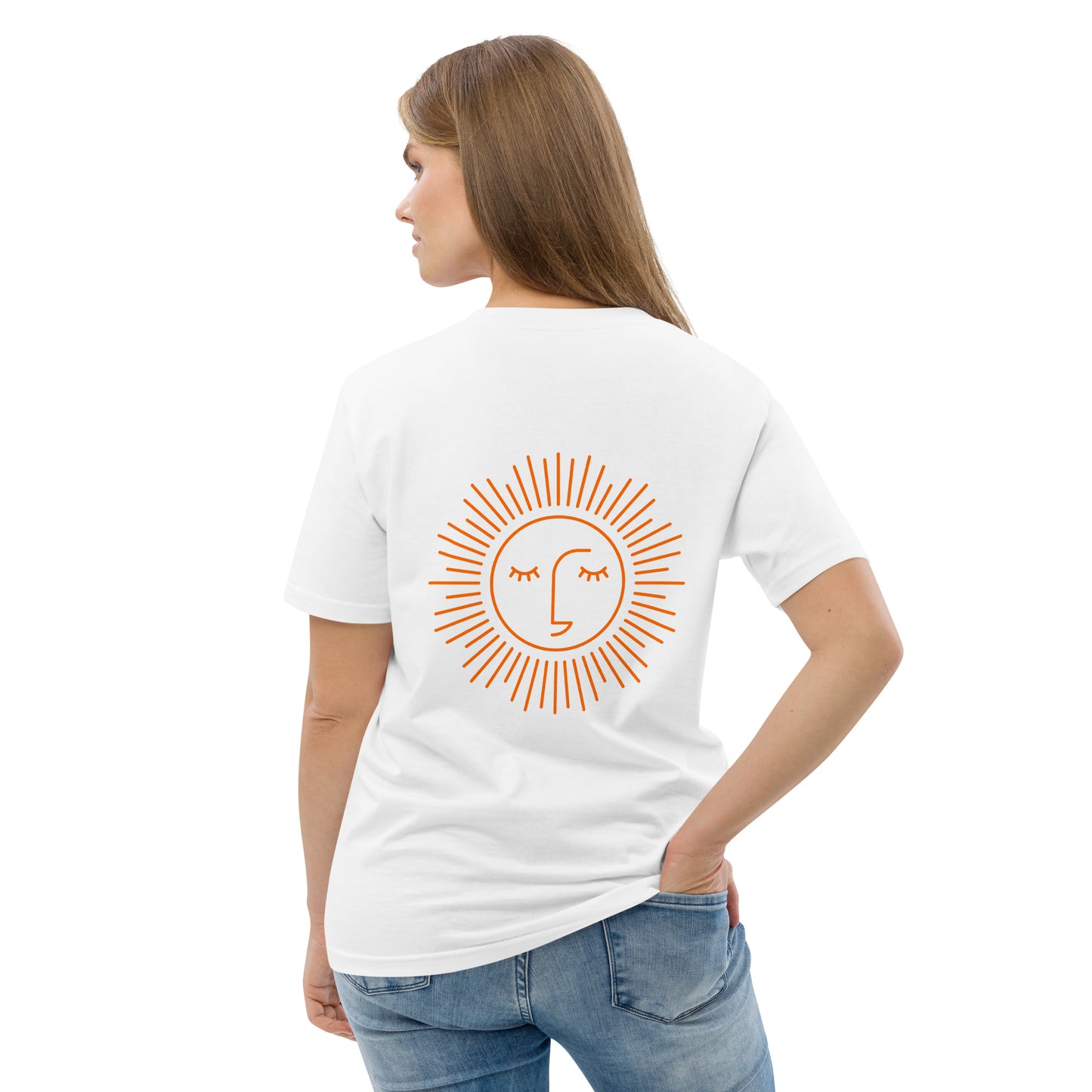 t-shirt unisexe 100% coton avec logo orange