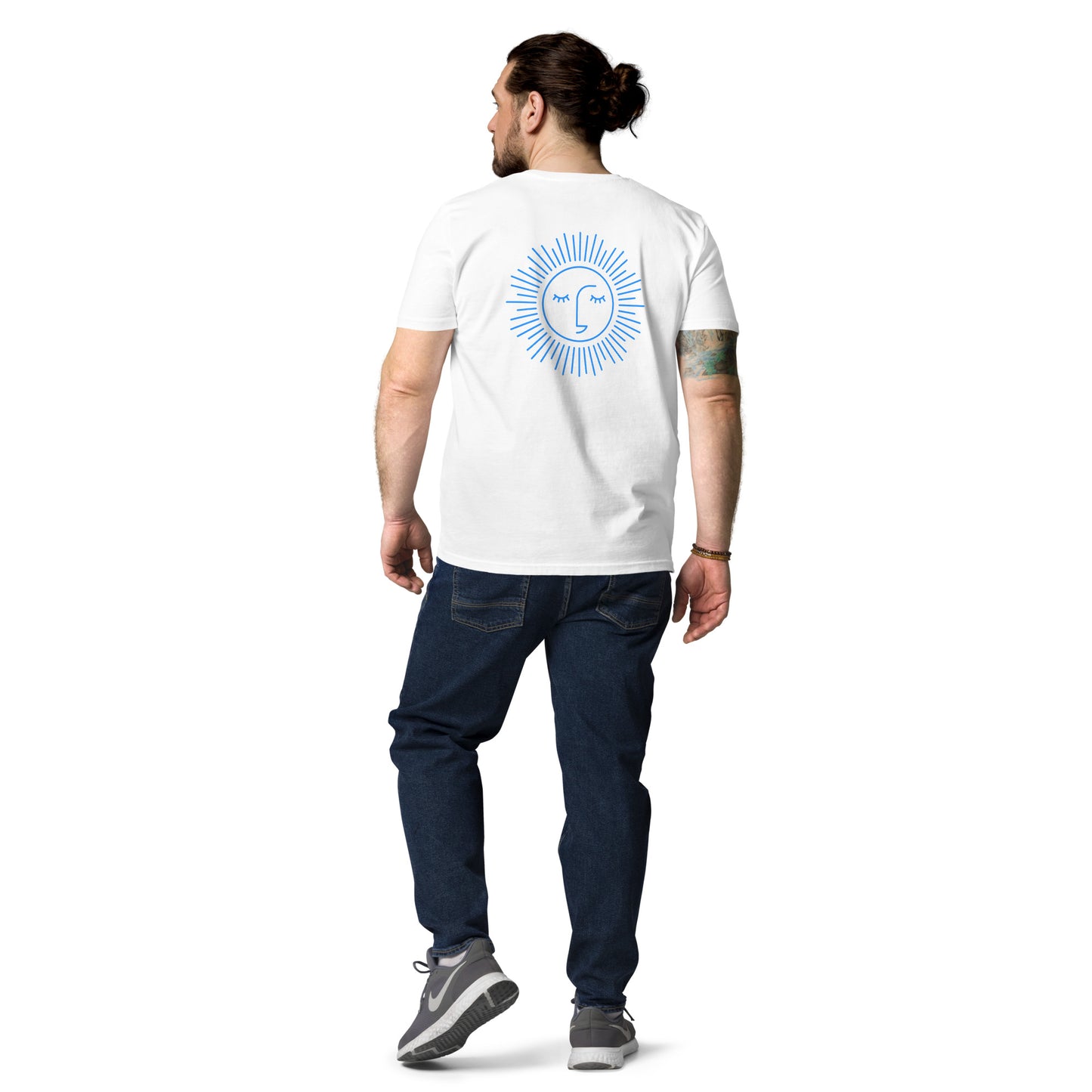 t-shirt unisexe avec logo bleu ciel 100% coton