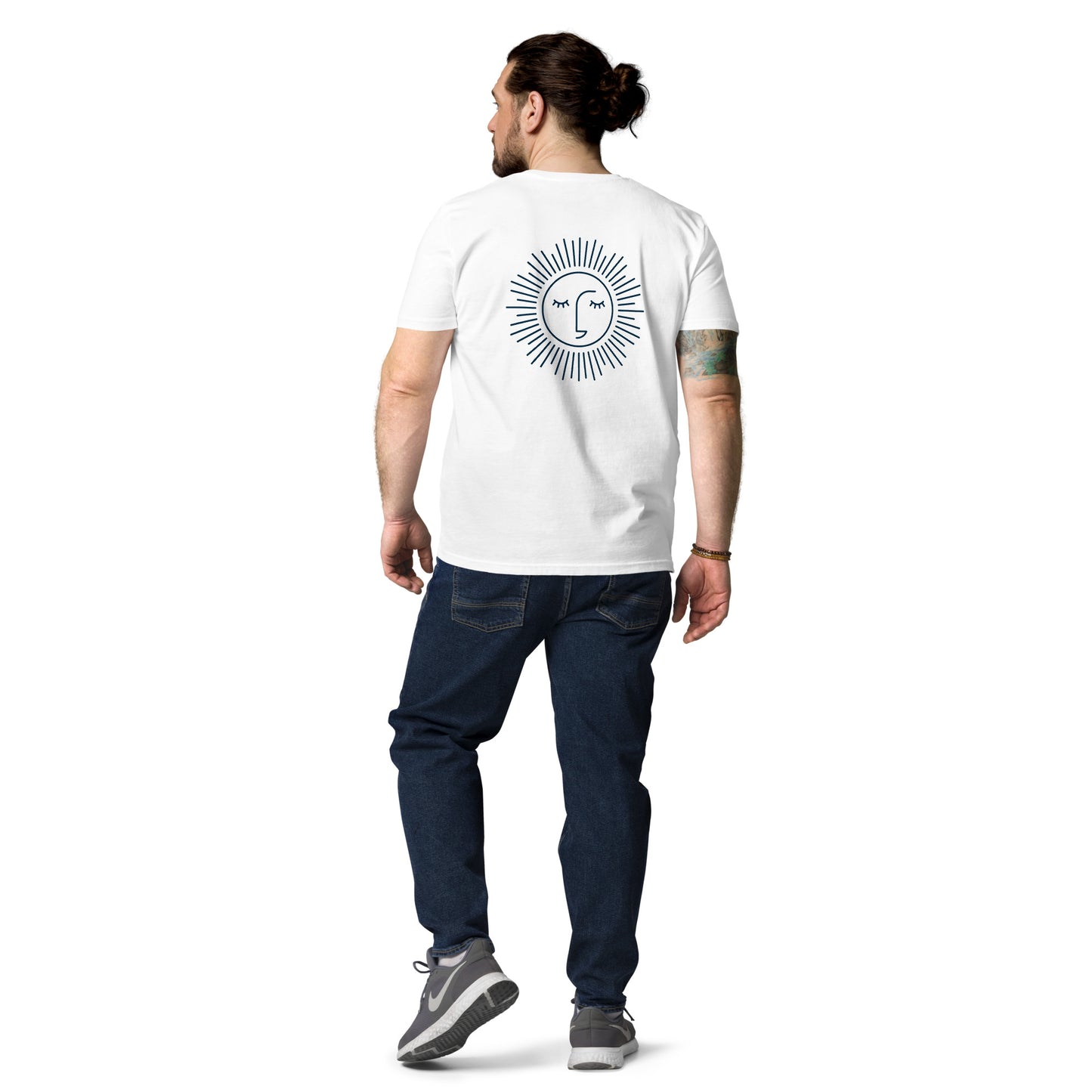 t-shirt unisexe avec logo bleu 100% coton