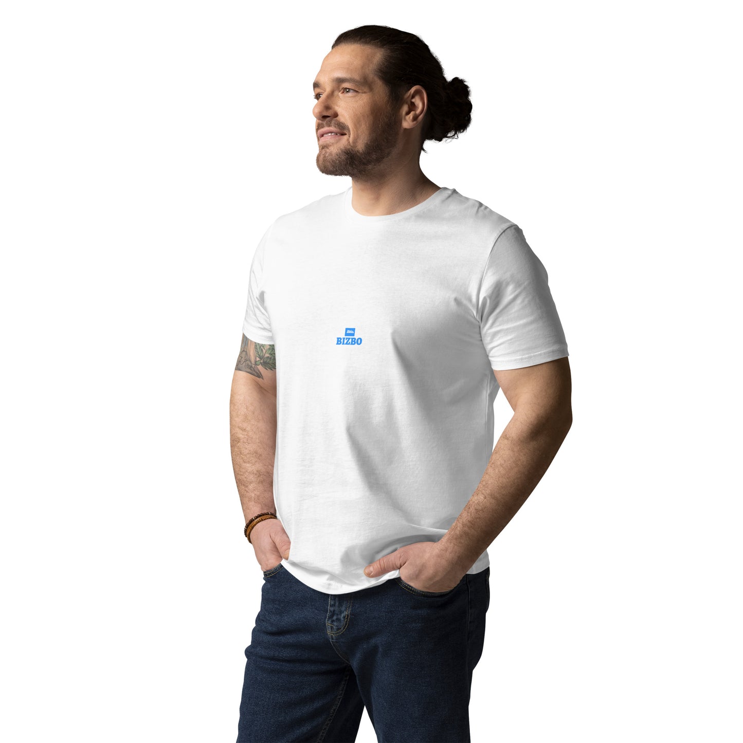t-shirt unisexe avec logo bleu ciel 100% coton