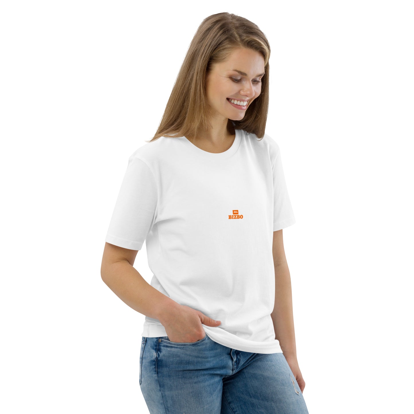 t-shirt unisexe 100% coton avec logo orange