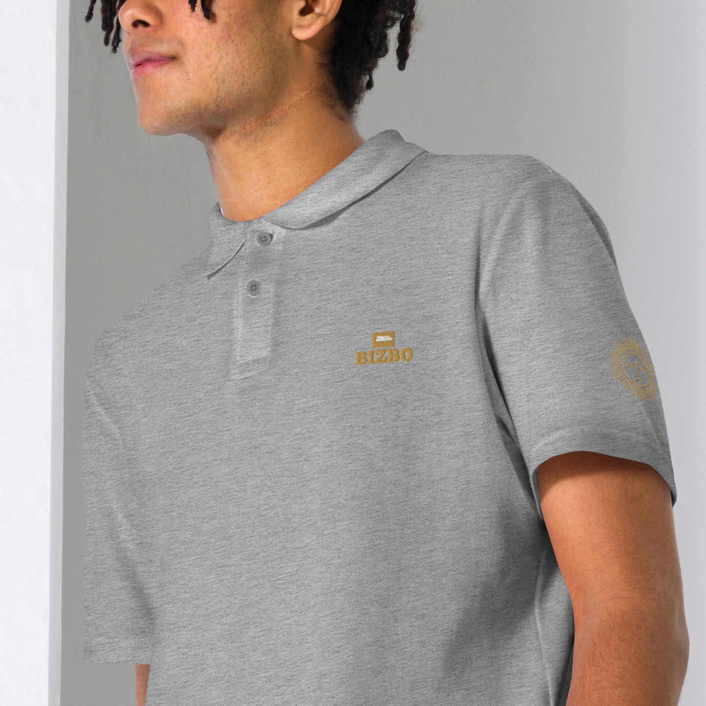 polo unisexe avec logo marron 100% coton