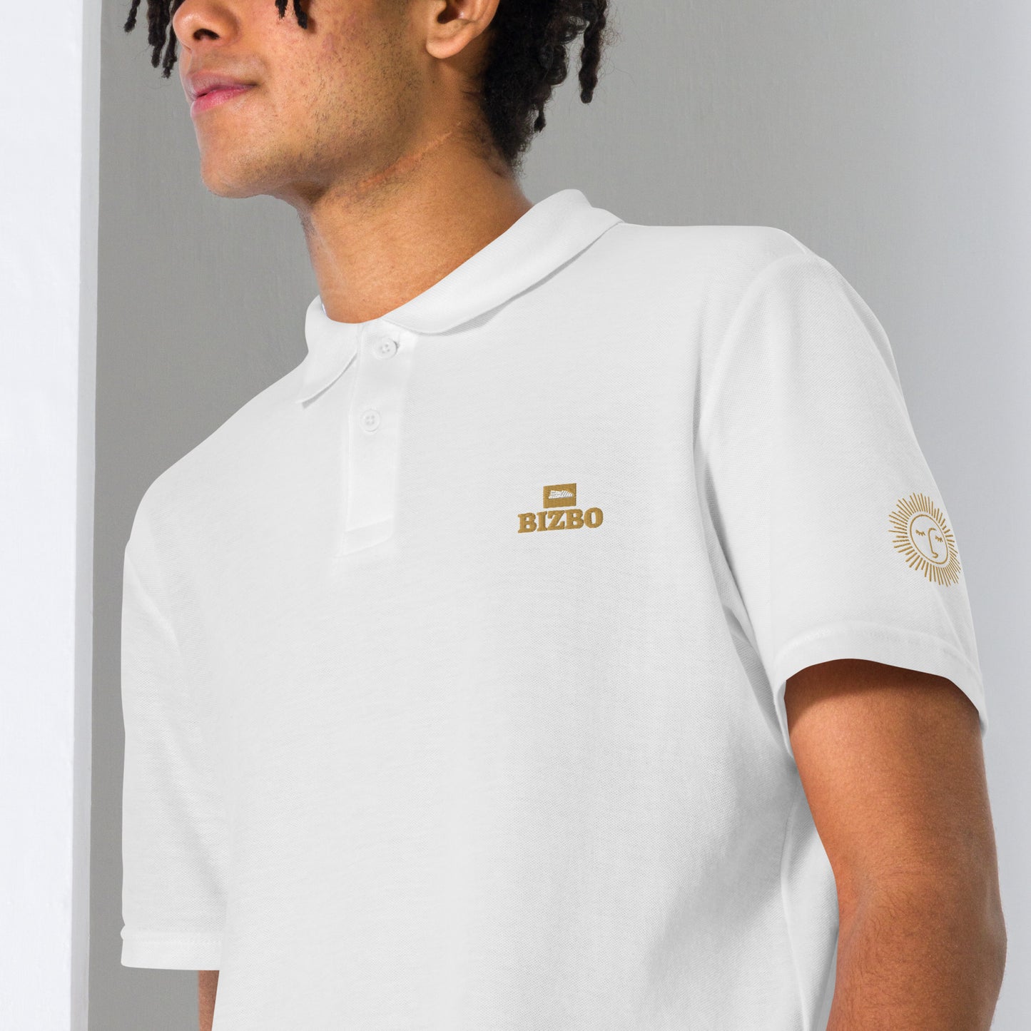 polo unisexe avec logo marron 100% coton