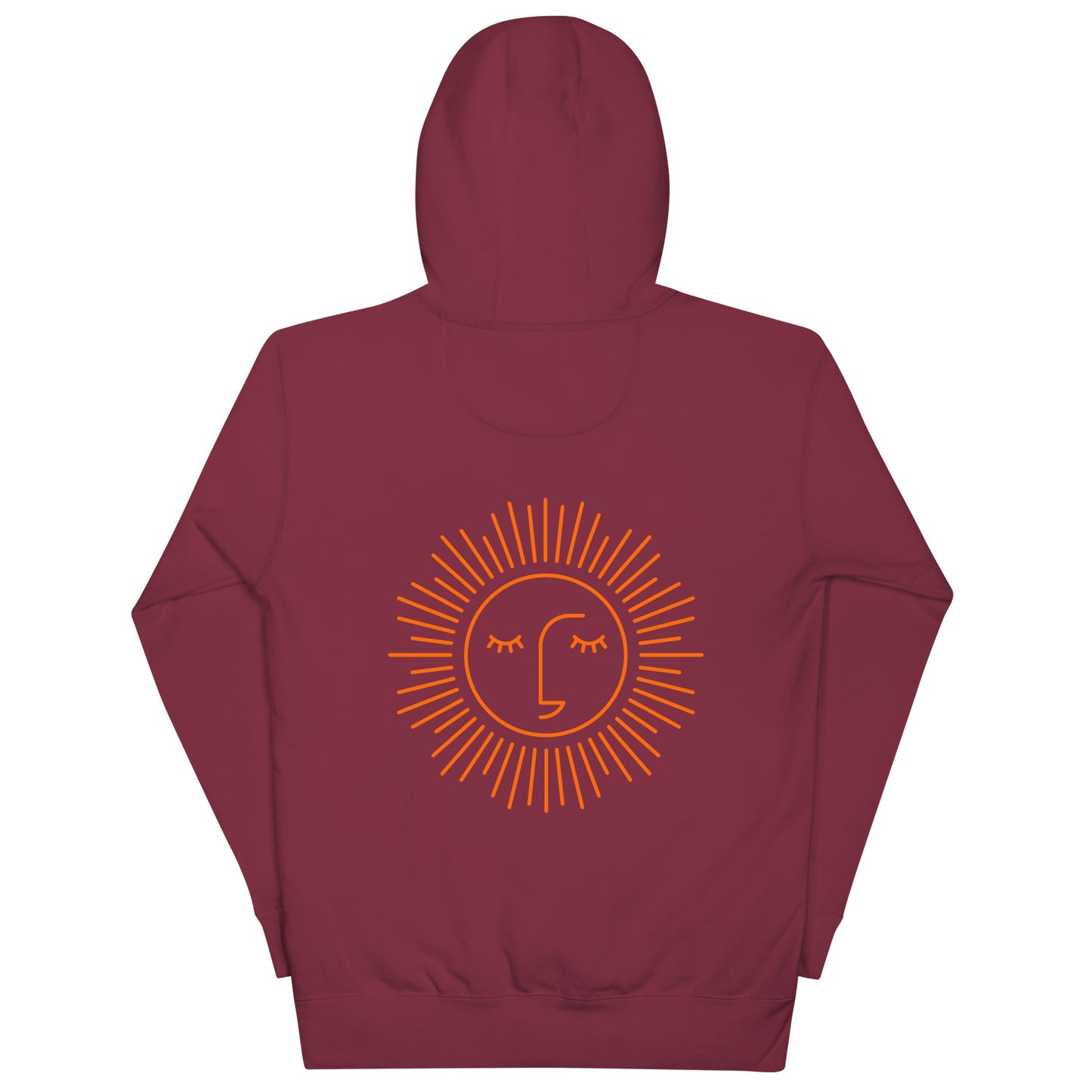 sweat à capuche unisexe logo orange 100% coton