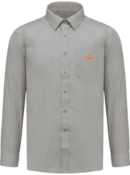 chemise avec manche longue polyester à 65% avec logo orange