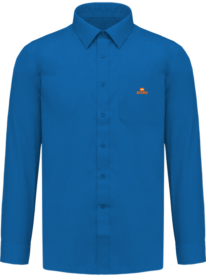 chemise avec manche longue polyester à 65% avec logo orange