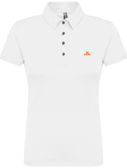 polo jersey femme 100% coton avec logo orange