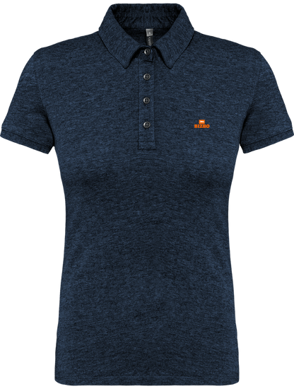 polo jersey femme 100% coton avec logo orange