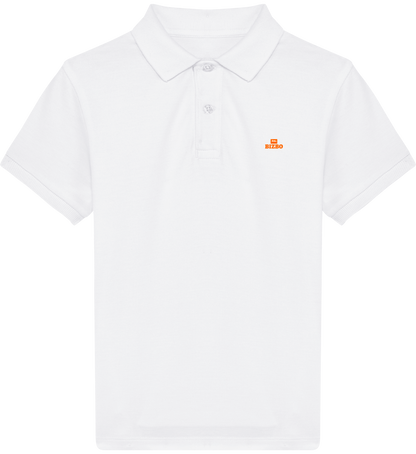 polo lavée pour enfant 100% coton bio avec logo orange