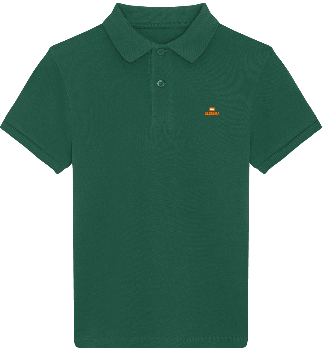polo lavée pour enfant 100% coton bio avec logo orange