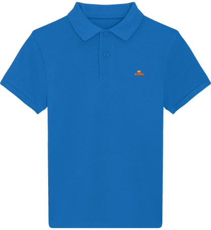 polo lavée pour enfant 100% coton bio avec logo orange