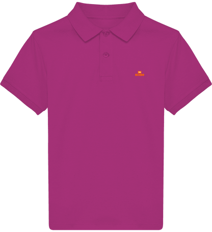 polo lavée pour enfant 100% coton bio avec logo orange