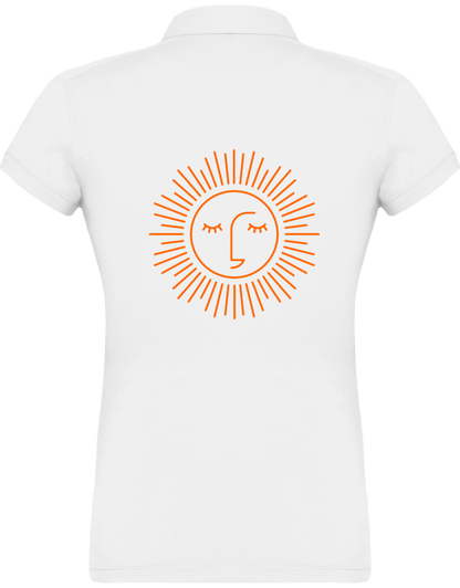 polo jersey femme 100% coton avec logo orange