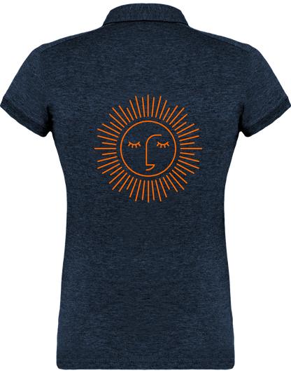 polo jersey femme 100% coton avec logo orange