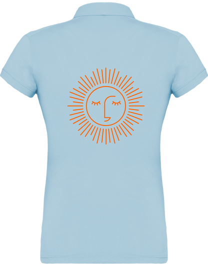 polo jersey femme 100% coton avec logo orange
