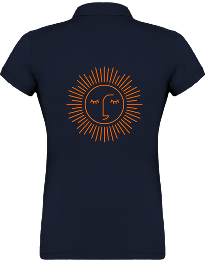 polo jersey femme 100% coton avec logo orange