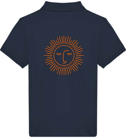 polo lavée pour enfant 100% coton bio avec logo orange